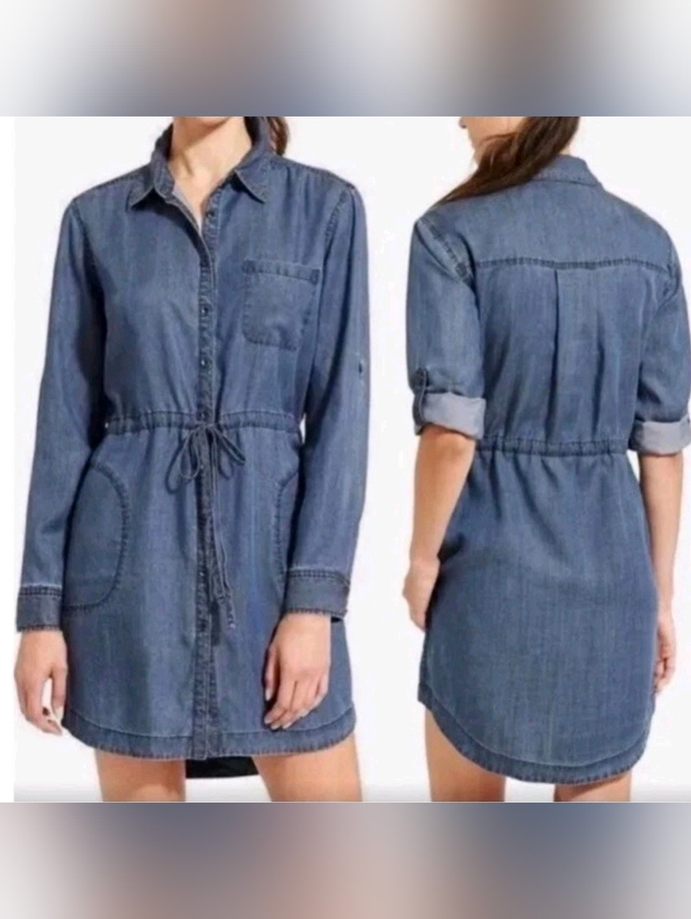 Athleta Chambray Shirt Dress Size Medium